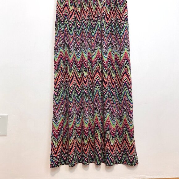 NY COLLECTION Plus Size Multicolor Sleeveless Maxi Dress Rainbow Chevron Stripe - Picture 13 of 15
